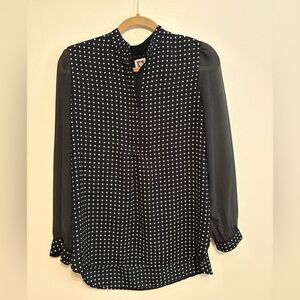 Anne Klein Black and White Dotted Blouse